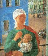 Petrov-Vodkin, Kozma The Year 1918 in Petrograd France oil painting reproduction